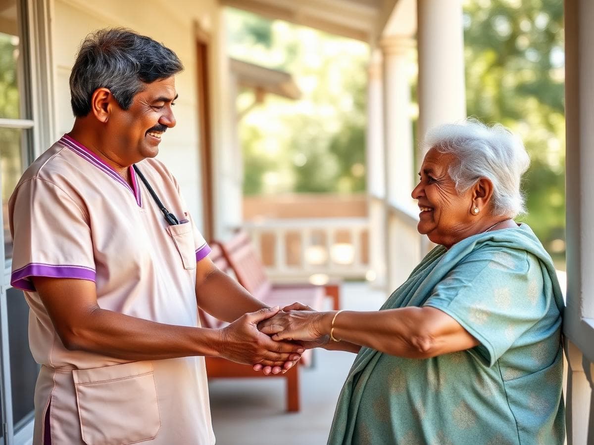 TODO-TRANSLATE: A caregiver spending time with an elderly person